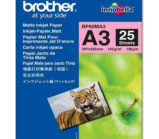 Brother Innobella Premium Inkjet Paper Matt A3 Ref BP60MA3 [25 Sheets]
